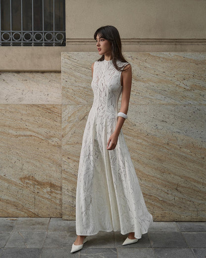 Emery Lace Midi Dress Ivory