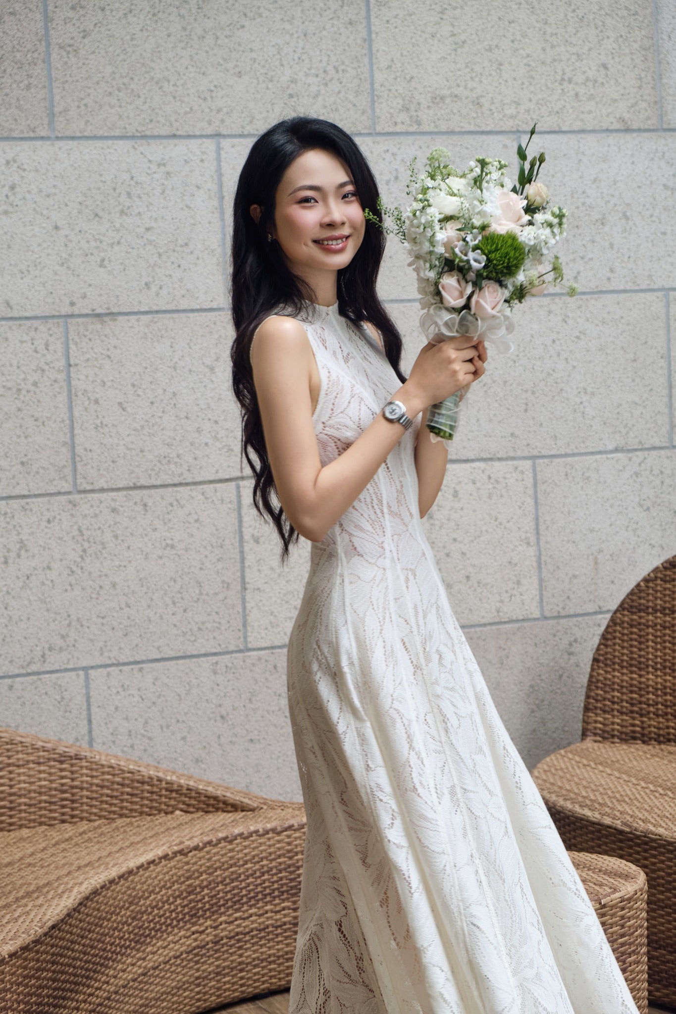 Emery Lace Midi Dress Ivory