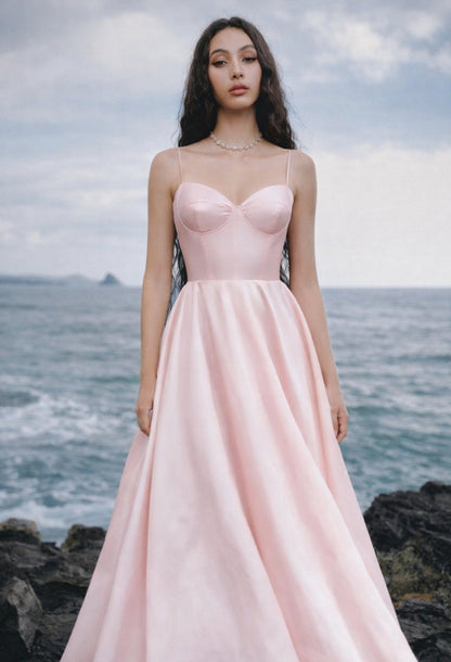 Emrielle Satin Maxi Dress Pink
