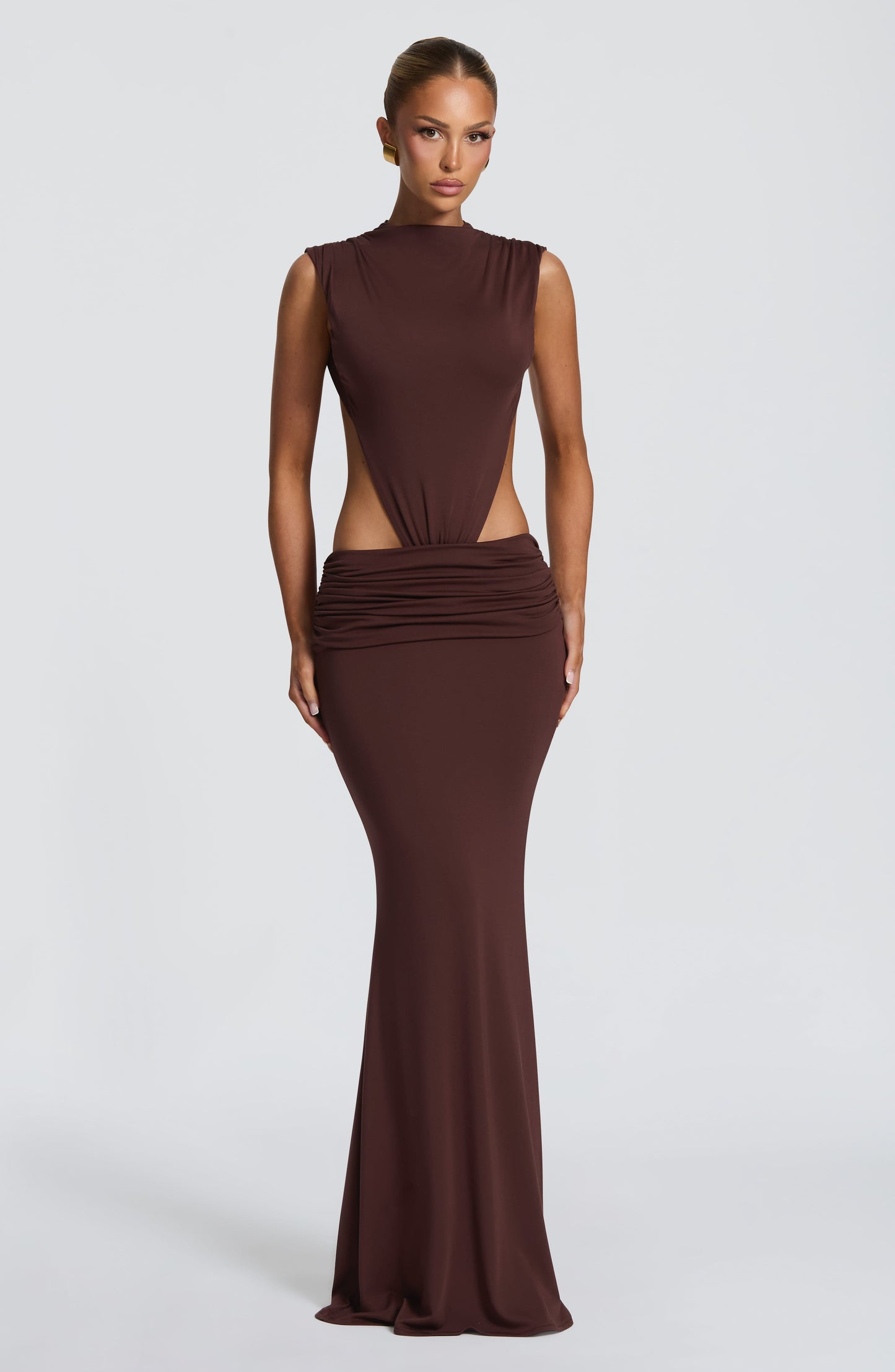 Fenella Maxi Dress Plum Brown