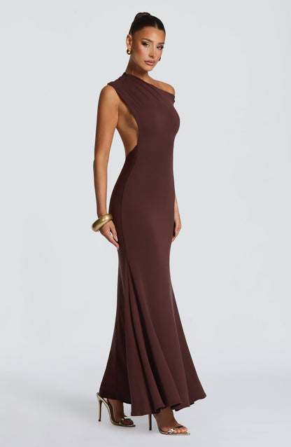 Fiora Maxi Dress Plum Brown