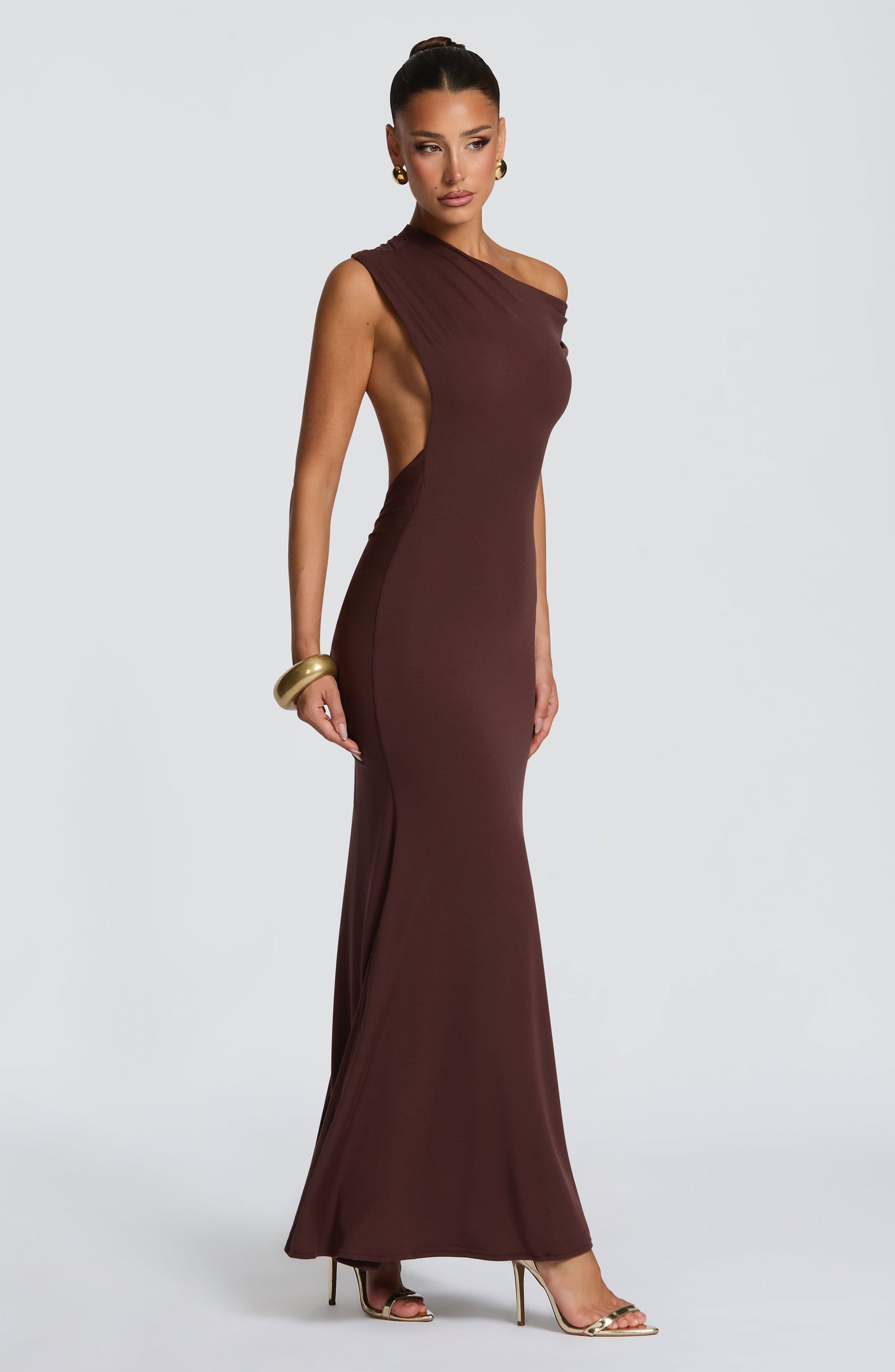 Fiora Maxi Dress Plum Brown