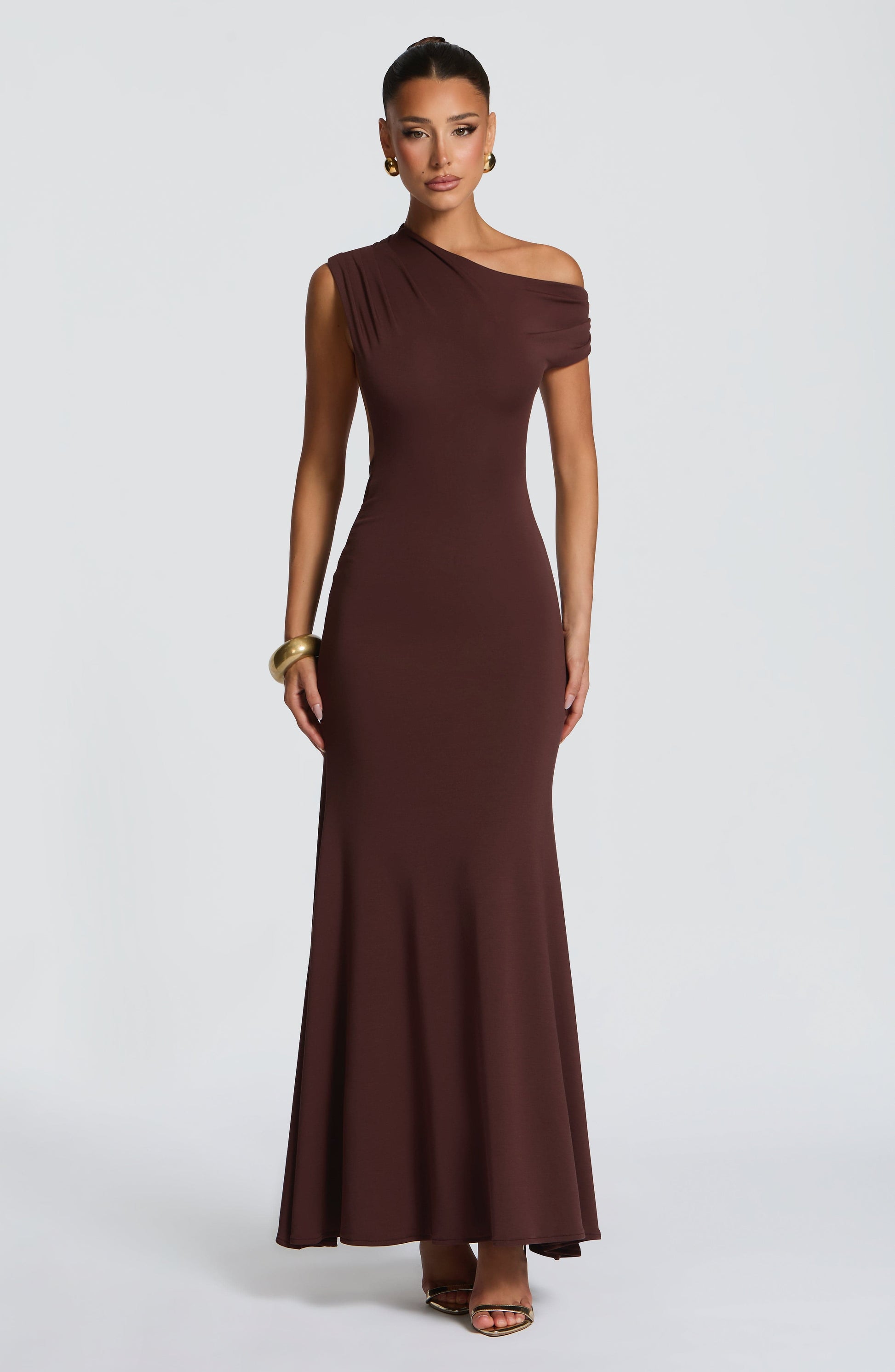 Fiora Maxi Dress Plum Brown