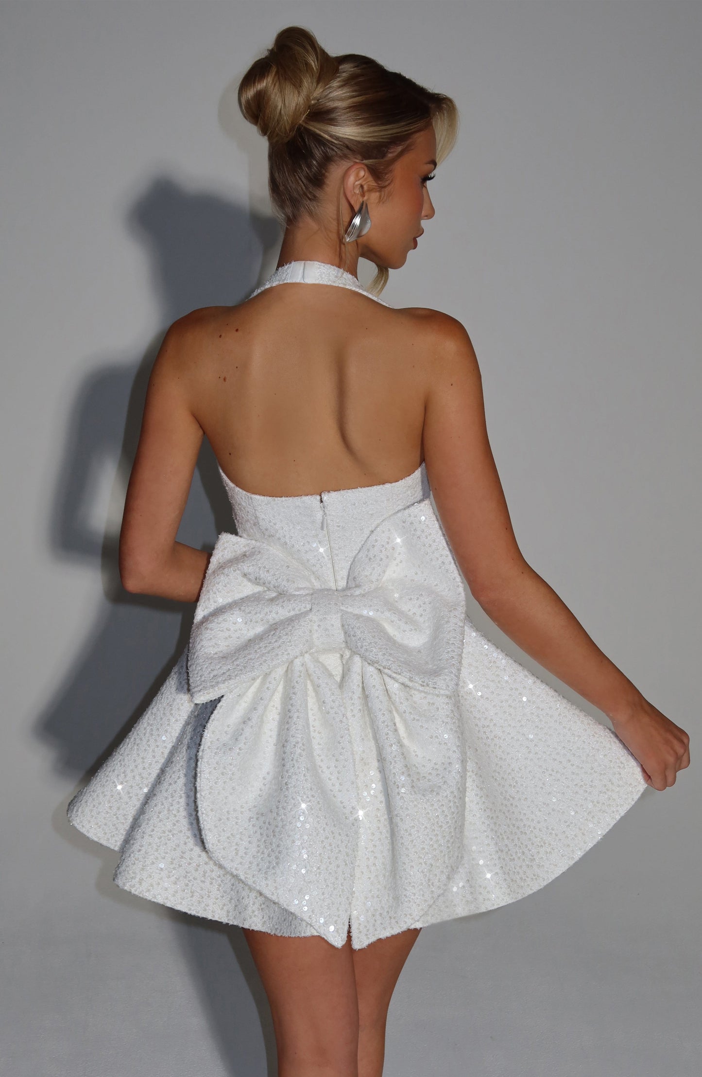Georgette Mini Dress Ivory