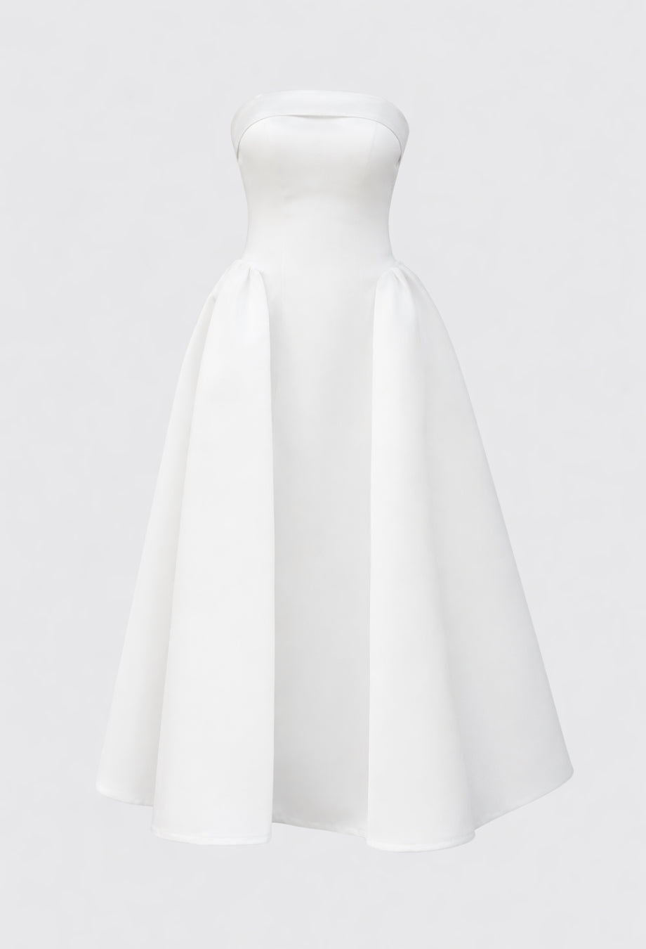 Georgiana Strapless Midi Dress White