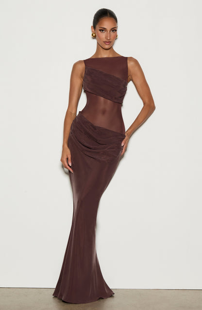 Gracelyn Maxi Dress Plum Brown