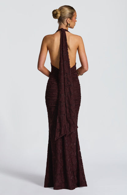 Guinevere Maxi Dress Plum Brown
