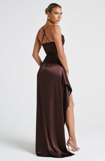 Helen Maxi Dress Plum Brown
