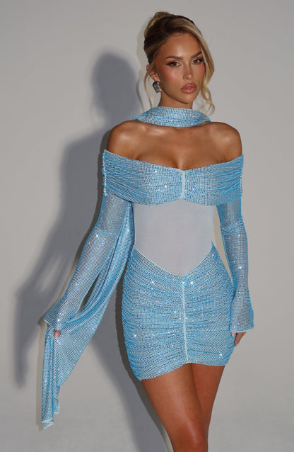 Hydra Mini Dress Aqua