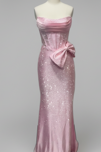 47198 Ava Presley Fitted Gown With Oversized Bow