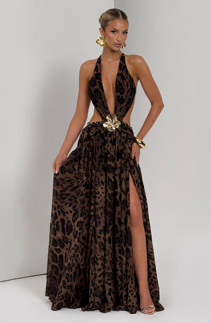 Indianna Maxi Dress Leopard Print