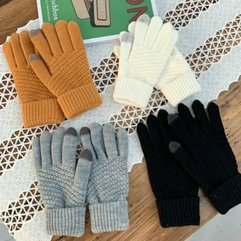 Warm Stretch Knit Touch Screen Gloves For Women And Men Winter Mittens 1