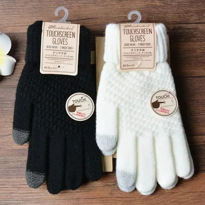Warm Stretch Knit Touch Screen Gloves For Women And Men Winter Mittens 2