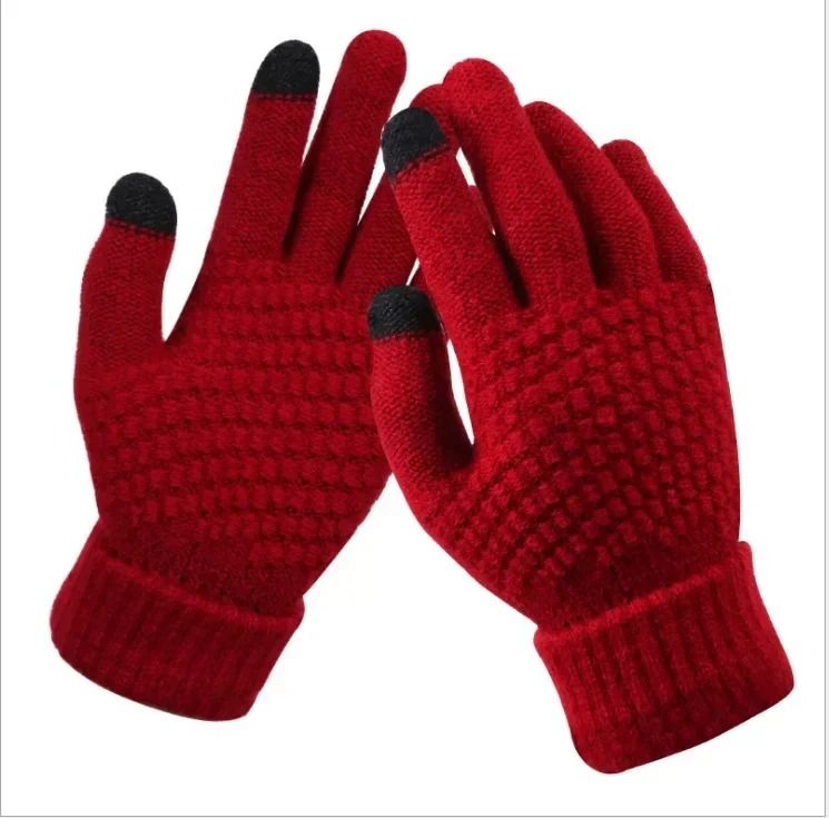 Warm Stretch Knit Touch Screen Gloves For Women And Men Winter Mittens 12