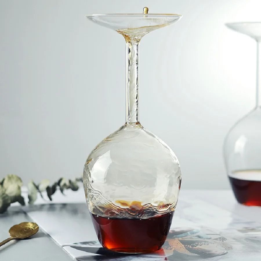 Creative Upside Down Wine Glass With Long Stem Unique 400ml Wine Cup 1