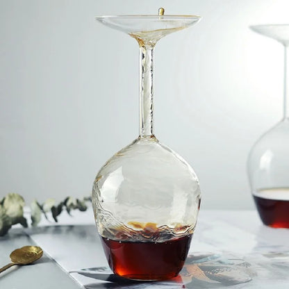 Creative Upside Down Wine Glass With Long Stem Unique 400ml Wine Cup 1