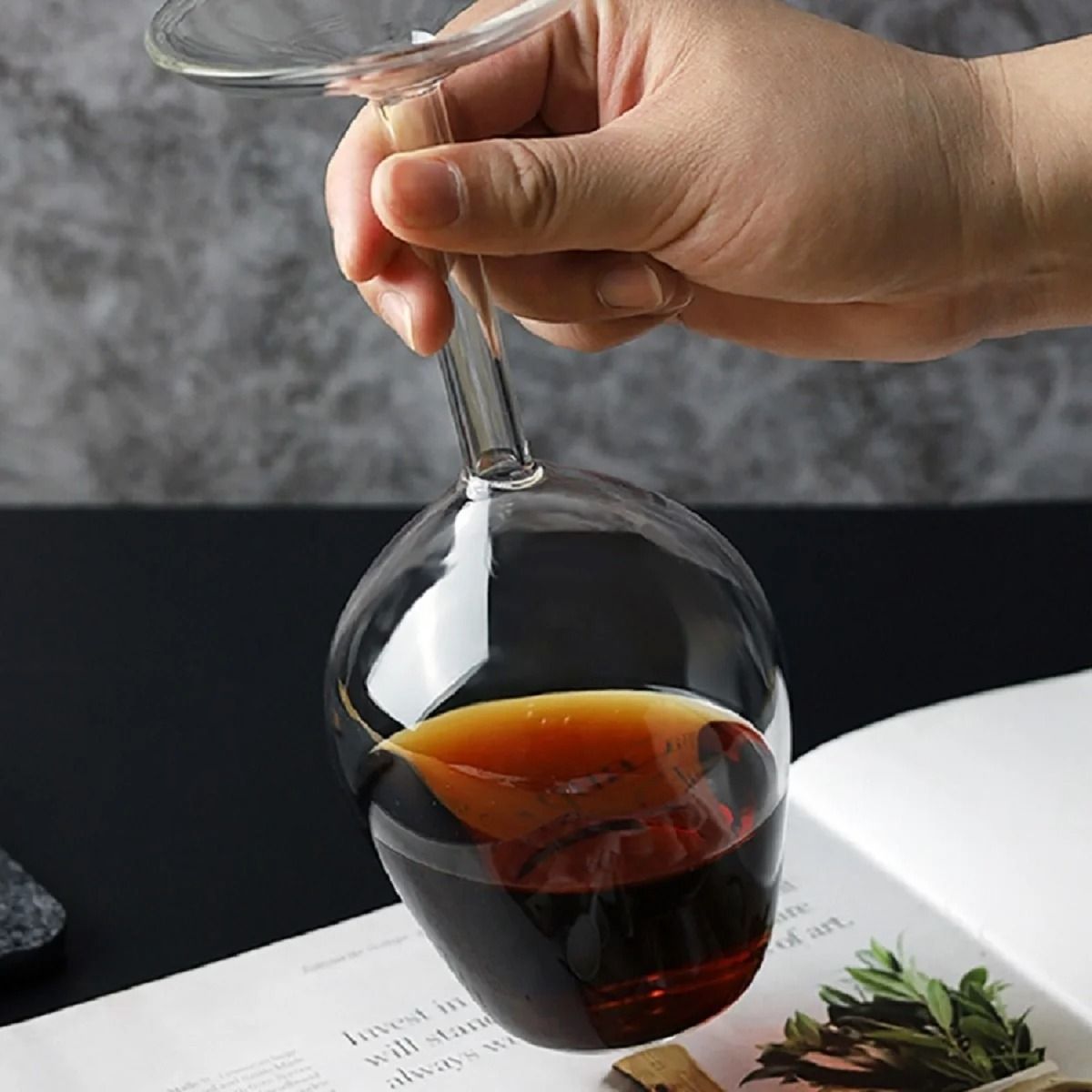 Creative Upside Down Wine Glass With Long Stem Unique 400ml Wine Cup 4