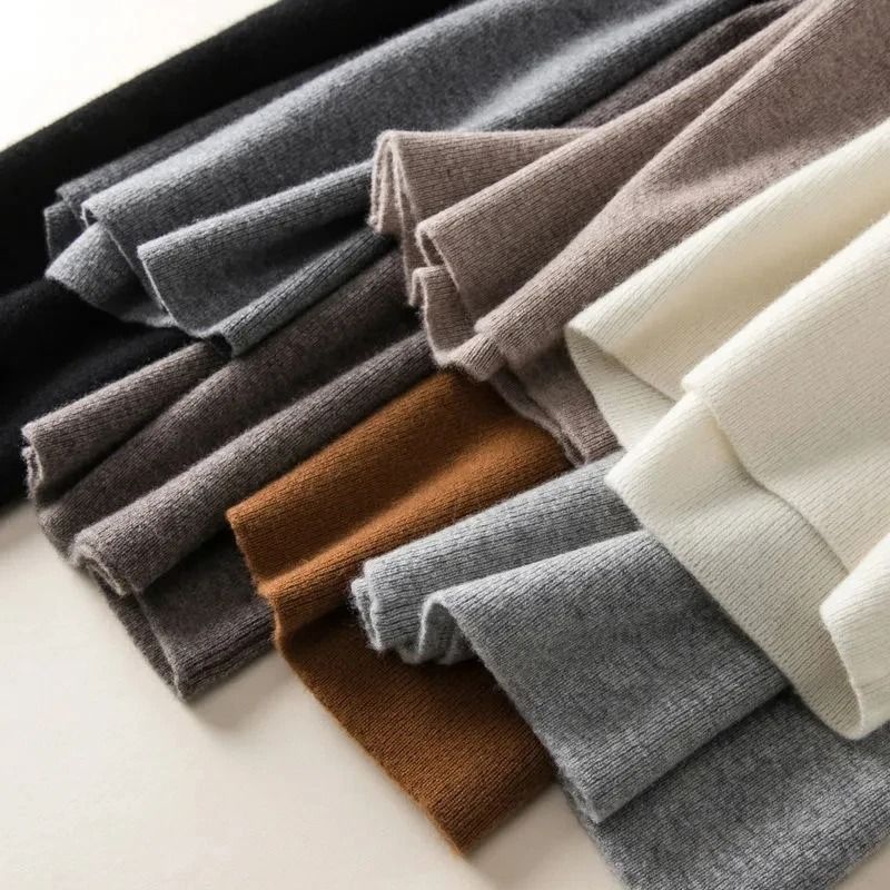 Thick Warm Knitted High Waist Pants For Women Casual Straight Leg Ankle Length 3