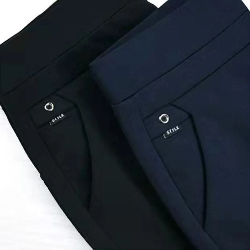 Elegant High Waist Straight Pants For Women With Elastic Waistband 4