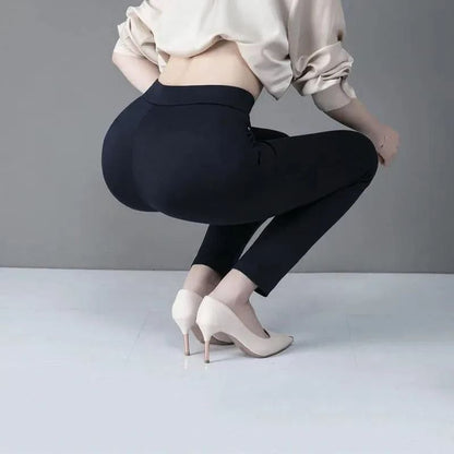Elegant High Waist Straight Pants For Women With Elastic Waistband 5