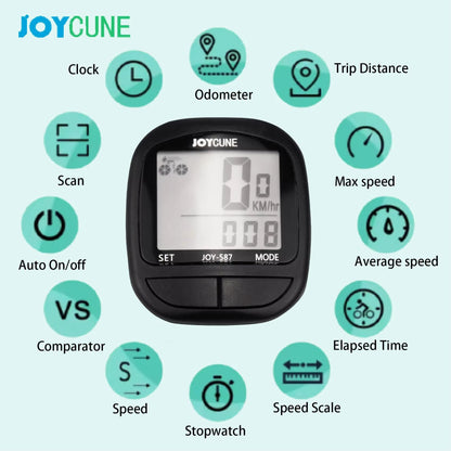 Waterproof Bike Computer With Wired Speedometer And Odometer  LED Display Cycling Stopwatch 2