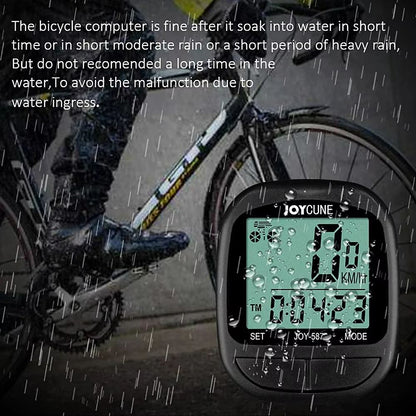 Waterproof Bike Computer With Wired Speedometer And Odometer  LED Display Cycling Stopwatch 3