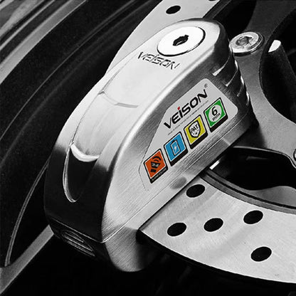 VEISON Motorcycle Alarm Disc Lock  Waterproof AntiTheft Brake Rotor Padlock With 130dB Warning Sire 3