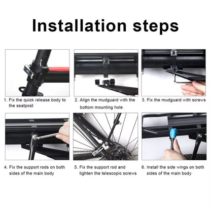Quick Release Adjustable Bike Cargo Rack With Rear Mudguard  HeavyDuty Bicycle Luggage Carrier For  5