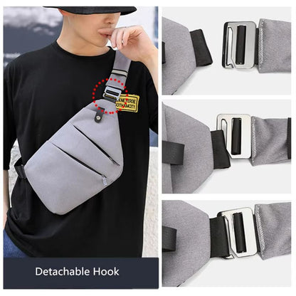 Fengdong Mens UltraThin AntiTheft Chest Bag  Compact Crossbody Sling Bag For Travel And Sports 5