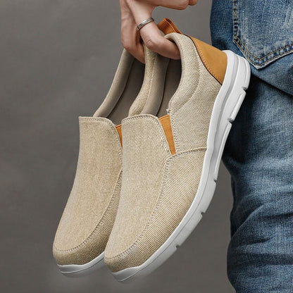 Mens Summer Canvas Slip On Sneakers Breathable Casual Loafers