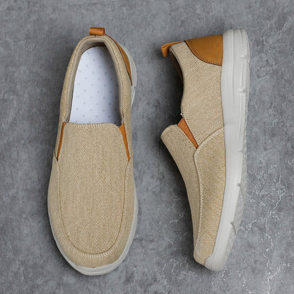 Mens Summer Canvas Slip On Sneakers Breathable Casual Loafers 2