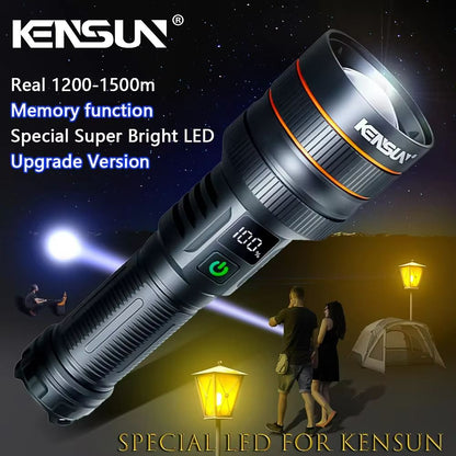 High Power LED Flashlight – USB Rechargeable Tactical Torch with Long Range Beam for Outdoor Adventures