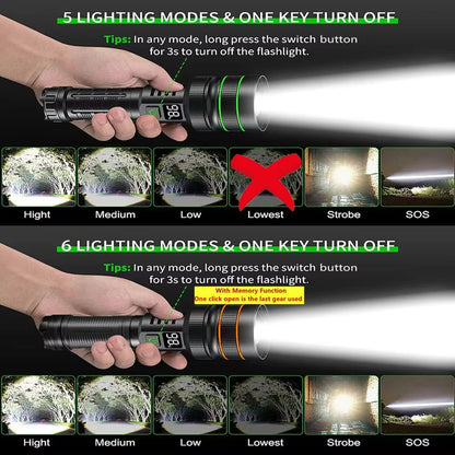 High Power LED Flashlight  USB Rechargeable Tactical Torch With Long Range Beam For Outdoor Adventu 1