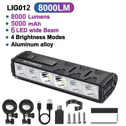 NEWBOLER 10000 Lumen Bicycle Light  USB Rechargeable Waterproof Bike Headlight With 10000mAh Batter 9