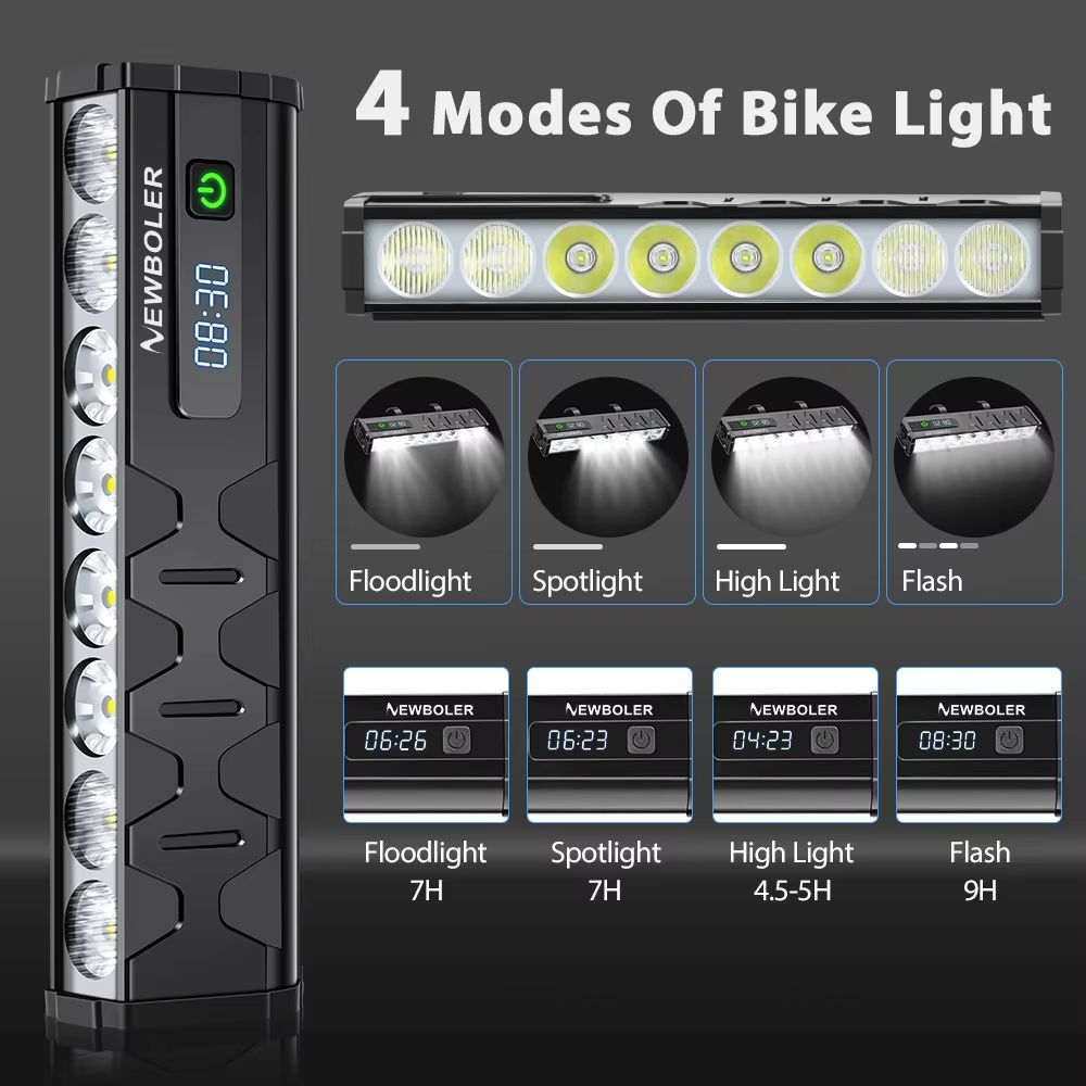 NEWBOLER 10000 Lumen Bicycle Light  USB Rechargeable Waterproof Bike Headlight With 10000mAh Batter 4