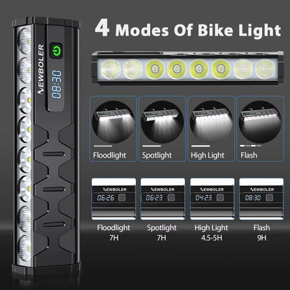 NEWBOLER 10000 Lumen Bicycle Light  USB Rechargeable Waterproof Bike Headlight With 10000mAh Batter 4