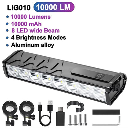 NEWBOLER 10000 Lumen Bicycle Light  USB Rechargeable Waterproof Bike Headlight With 10000mAh Batter 7