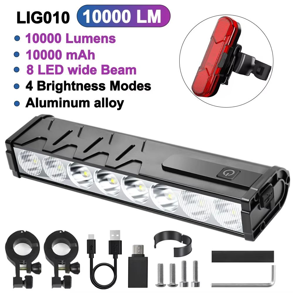 NEWBOLER 10000 Lumen Bicycle Light  USB Rechargeable Waterproof Bike Headlight With 10000mAh Batter 8