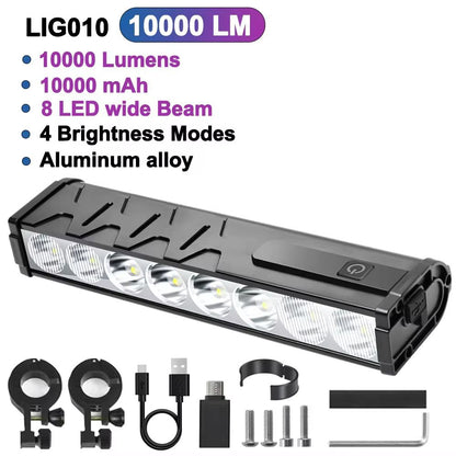 NEWBOLER 10000 Lumen Bicycle Light  USB Rechargeable Waterproof Bike Headlight With 10000mAh Batter 14