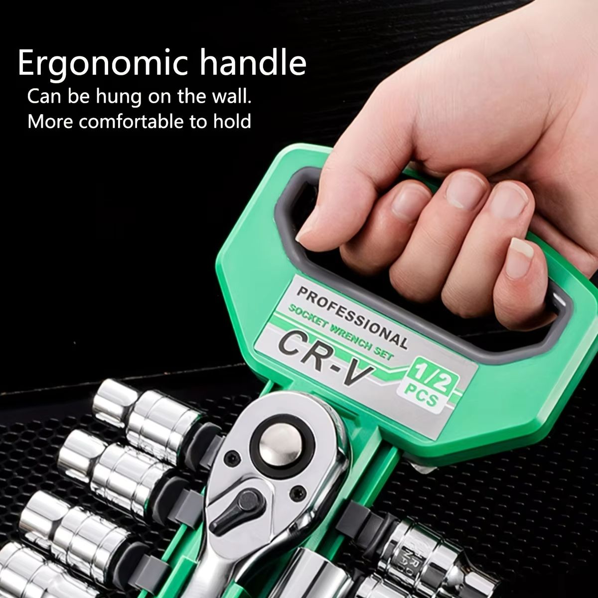 14 Inch Ratchet Socket Wrench Set  Compact Mechanic Tool Kit With Quick Release Handle  Extension 4