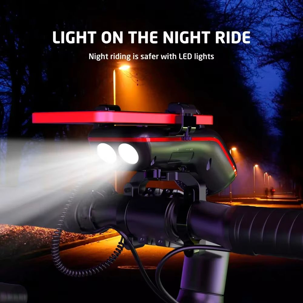 UPPEL 10in1 Bike Light With Phone Holder Bluetooth Speaker  Rechargeable 5000mAh Battery 1