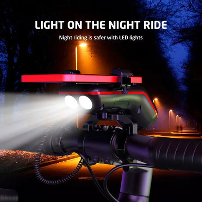 UPPEL 10in1 Bike Light With Phone Holder Bluetooth Speaker  Rechargeable 5000mAh Battery 1