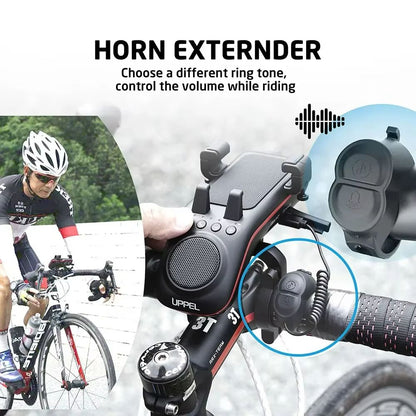 UPPEL 10in1 Bike Light With Phone Holder Bluetooth Speaker  Rechargeable 5000mAh Battery 4