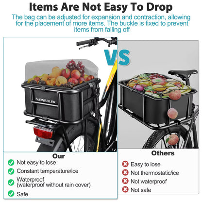 Large Capacity Rear Bike Basket  Durable Bicycle Cargo Rack Bag For EBikes Travel  Shopping 2