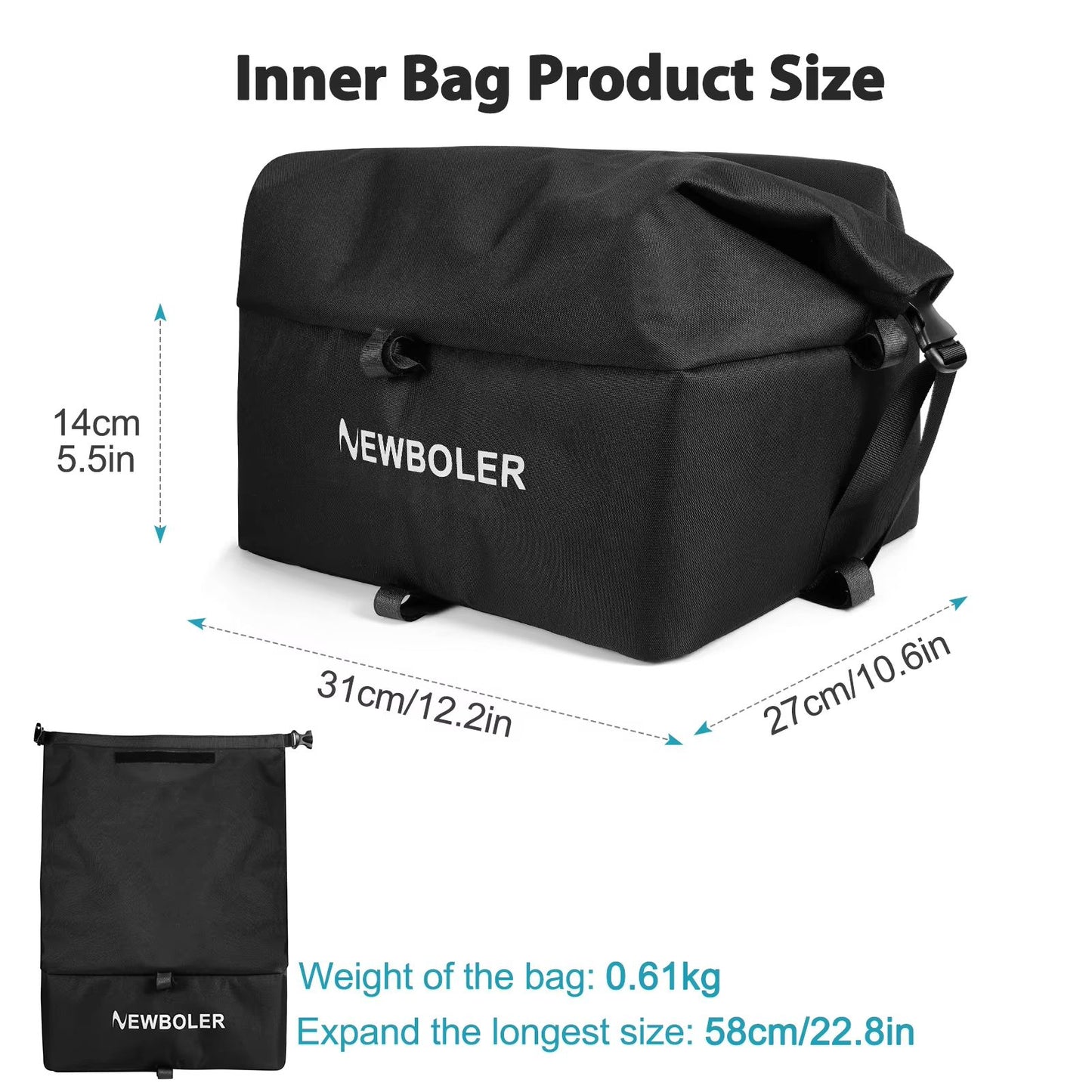 Large Capacity Rear Bike Basket  Durable Bicycle Cargo Rack Bag For EBikes Travel  Shopping 3
