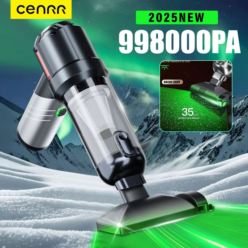 CENRR Cordless Car Vacuum Cleaner – Mini Portable Handheld Vacuum with Powerful Suction for Home & Auto