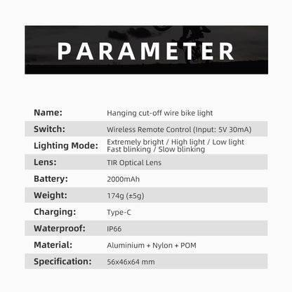 CYCLAMI Ultra Bright Bike Headlight  1600 Lumen Wireless Remote Front Lamp For MTB  Road Cycling 5