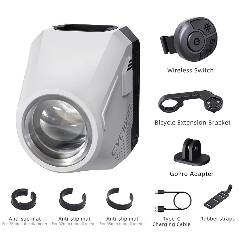 CYCLAMI Ultra Bright Bike Headlight  1600 Lumen Wireless Remote Front Lamp For MTB  Road Cycling 6