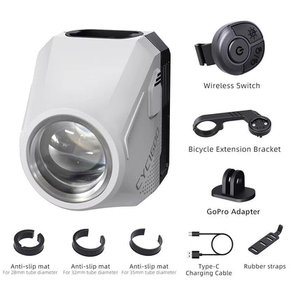 CYCLAMI Ultra Bright Bike Headlight  1600 Lumen Wireless Remote Front Lamp For MTB  Road Cycling 6