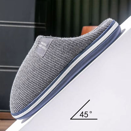 Mens Winter Warm Cotton Slippers  Soft NonSlip Indoor Slides For Comfort  Large Sizes 3